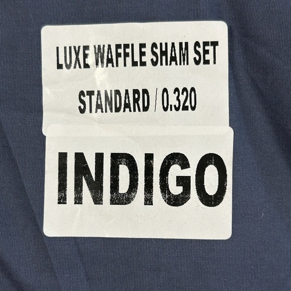 QUINCE Organic Luxe Waffle Shams Set Of 2 Standard Indigo 2775 - Picture 7 of 9